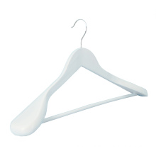 Luxury white wood suit customised hanger with pants bar